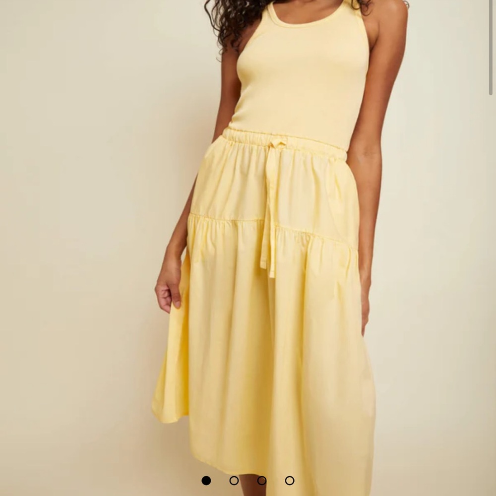 Nation LTD Frannie Dress Yellow Sleeveless Midi Dress